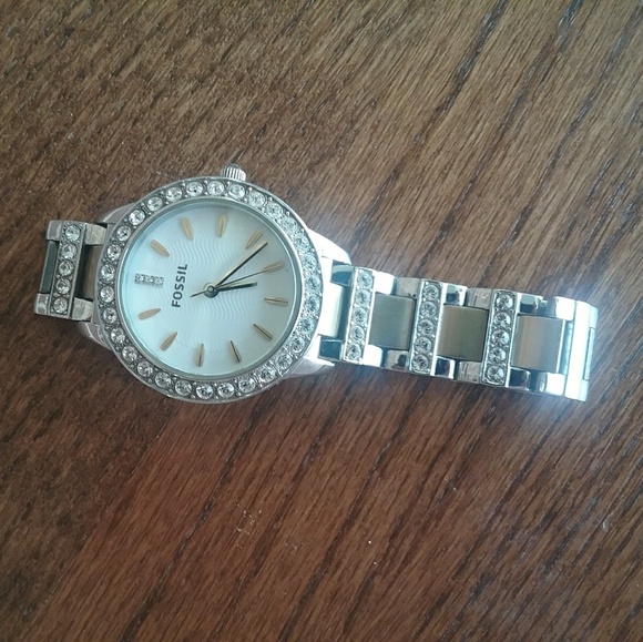 Fossil Two Tone Gold and Silver Watch w/Rhinestone - Picture 5 of 6